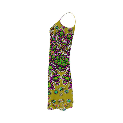 Fantasy flower peacock Mermaid with  pop art Alcestis Slip Dress (Model D05)