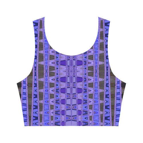 Blue Black Abstract Pattern Women's Crop Top (Model T42)