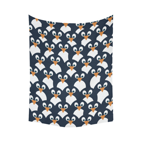 Penguin Pattern Cotton Linen Wall Tapestry 60"x 80"