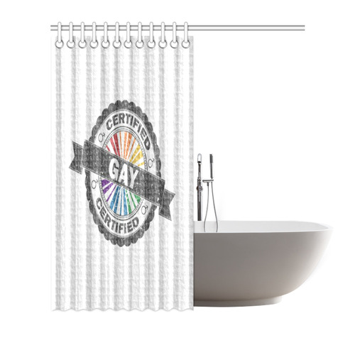 Certified Gay Pride Stamp Shower Curtain 72"x72"