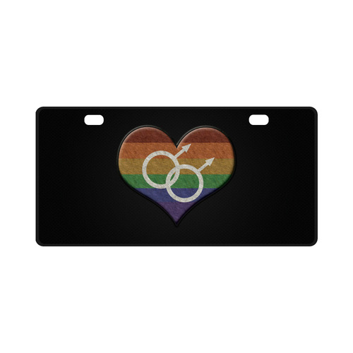 Gay Pride Heart License Plate