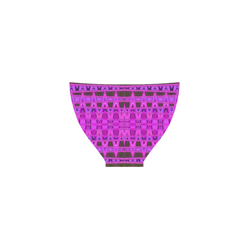 Bright Pink Black Abstract Pattern Custom Bikini Swimsuit