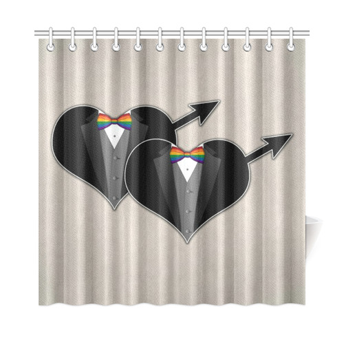 Tuxedo with Rainbow Bow Ties Shower Curtain 72"x72"