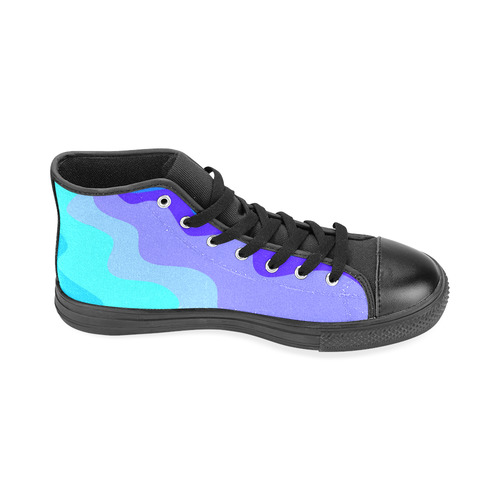 Blue Waves. Inspired by the Magic Island of Gotland. Men’s Classic High Top Canvas Shoes /Large Size (Model 017)