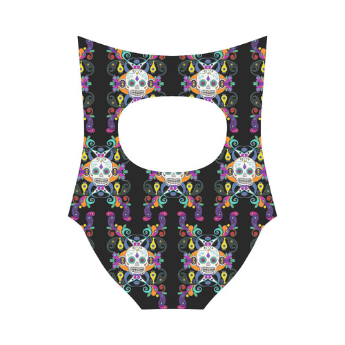 Día De Los Muertos Skulls Ornaments multicolored Strap Swimsuit ( Model S05)