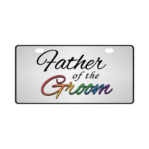 Rainbow "Father of the Groom" License Plate