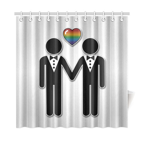 Silhouette Groom and Groom - Tall Shower Curtain 72"x72"