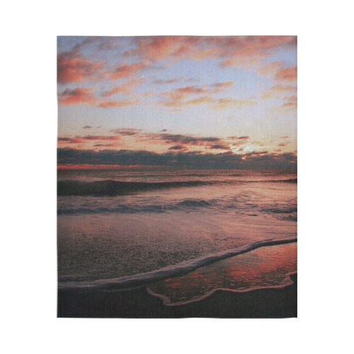 Stunning sunset on the beach 1 Cotton Linen Wall Tapestry 51"x 60"