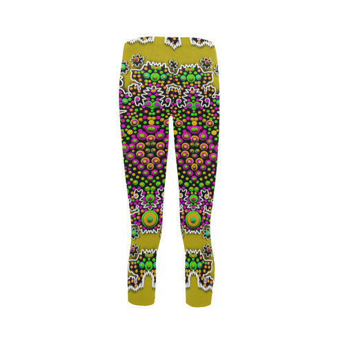 Fantasy flower peacock Mermaid with  pop art Capri Legging (Model L02)