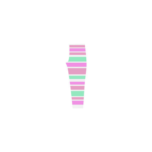 Pink Green Stripes Pattern Capri Legging (Model L02)
