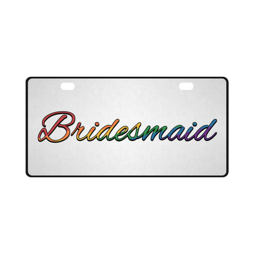 Rainbow "Bridesmaid" License Plate