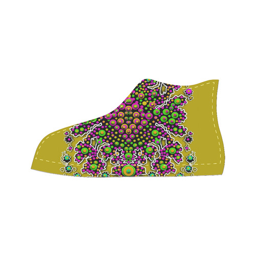 Fantasy flower peacock Mermaid with  pop art Men’s Classic High Top Canvas Shoes /Large Size (Model 017)