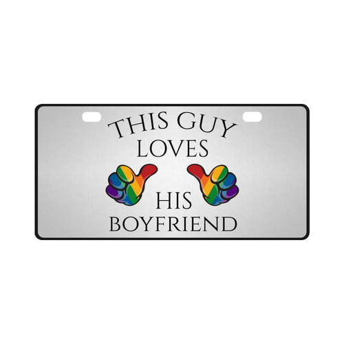 This Guy Loves His Boyfriend License Plate