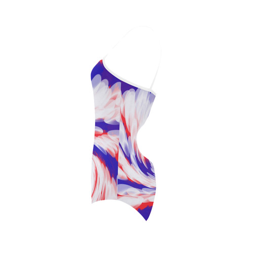 Red White Blue USA Patriotic Abstract Strap Swimsuit ( Model S05)