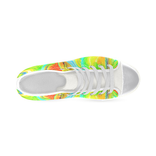 Happy Multicolor Painting Women's Classic High Top Canvas Shoes (Model 017)