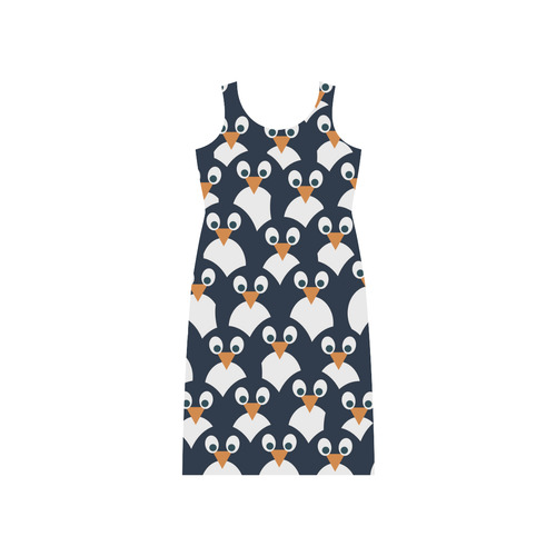 Penguin Pattern Phaedra Sleeveless Open Fork Long Dress (Model D08)