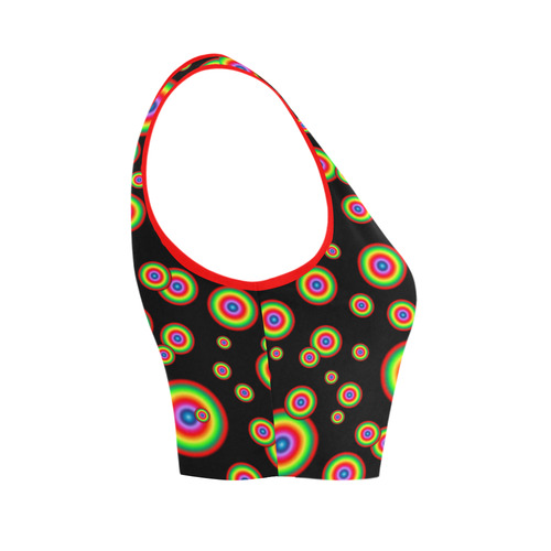 Neon Colored different sized targets Women's Crop Top (Model T42)