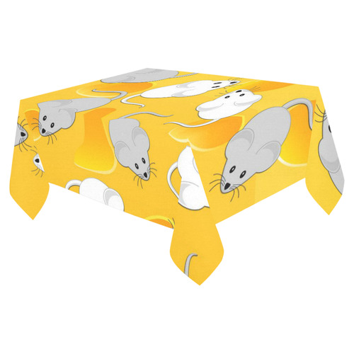 mice on cheese Cotton Linen Tablecloth 52"x 70"