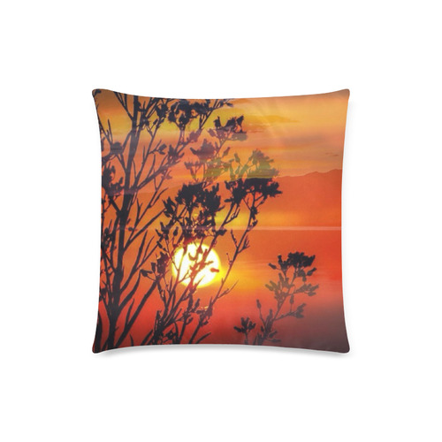 red sunset Custom Zippered Pillow Case 18"x18"(Twin Sides)