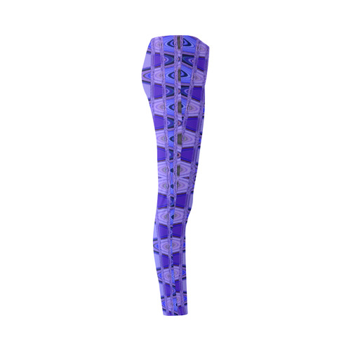 Blue Black Abstract Pattern Cassandra Women's Leggings (Model L01)
