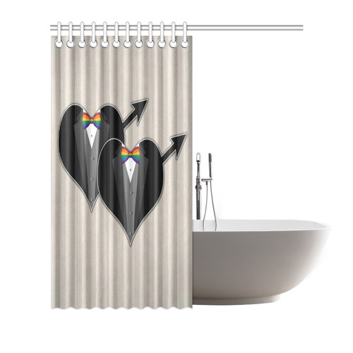 Tuxedo with Rainbow Bow Ties Shower Curtain 72"x72"