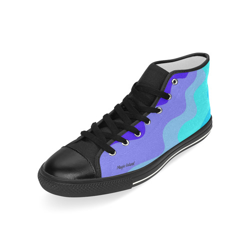 Blue Waves. Inspired by the Magic Island of Gotland. Men’s Classic High Top Canvas Shoes (Model 017)