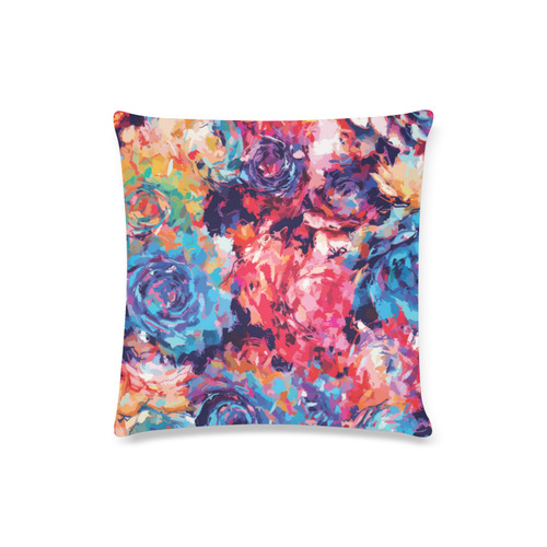 Fiona Floral Custom Zippered Pillow Case 16"x16"(Twin Sides)