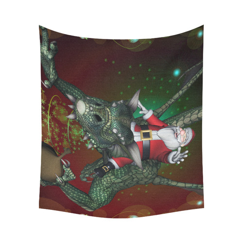 Santa Claus with dragon Cotton Linen Wall Tapestry 60"x 51"