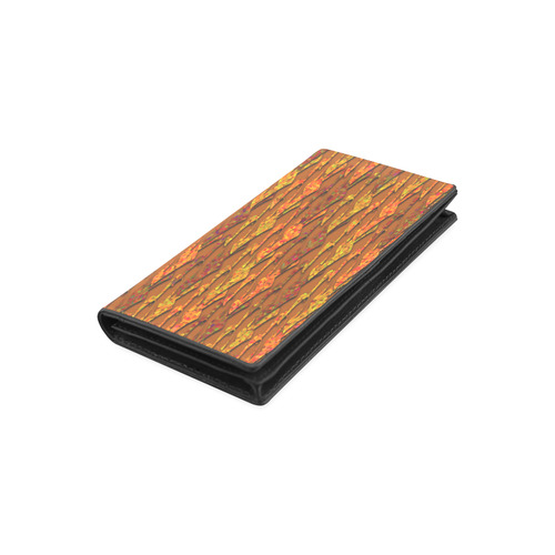 Abstract Strands of Fall Colors - Brown, Orange Women's Leather Wallet (Model 1611)