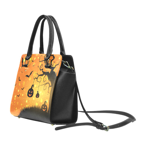 Cute Halloween Pumpkins Scary Black Bats Classic Shoulder Handbag (Model 1653)