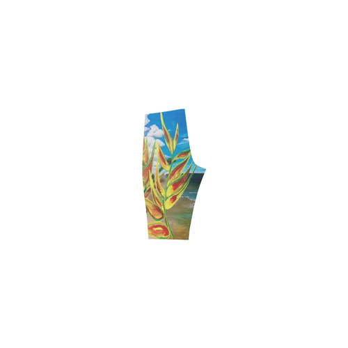 Heliconia Tropical Parrot Plant Take me There Hestia Cropped Leggings (Model L03)