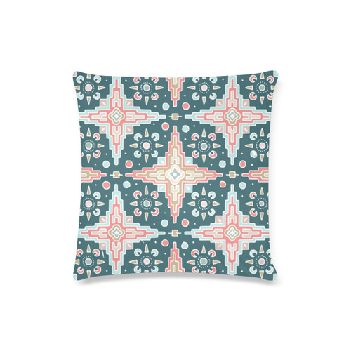 Tribal Aztec Pink and Green Pattern Custom Zippered Pillow Case 16"x16"(Twin Sides)