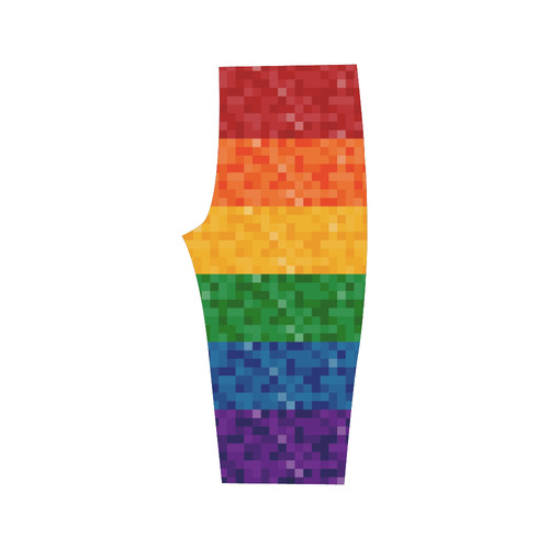 Rainbow Pixel Flag Hestia Cropped Leggings (Model L03)