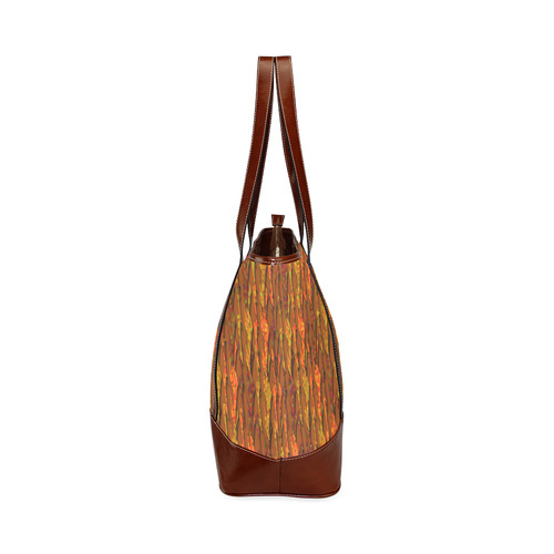 Abstract Strands of Fall Colors - Brown, Orange Tote Handbag (Model 1642)