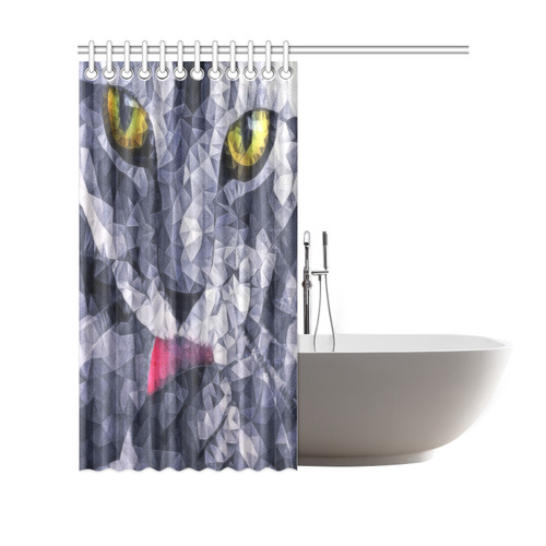 cat tongue Shower Curtain 69"x70"