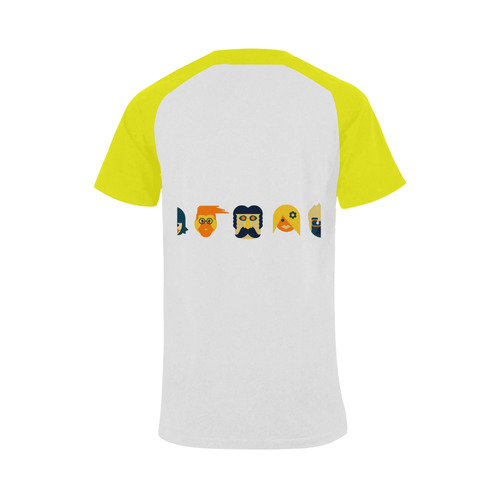 Funny Faces Men's Raglan T-shirt Big Size (USA Size) (Model T11)