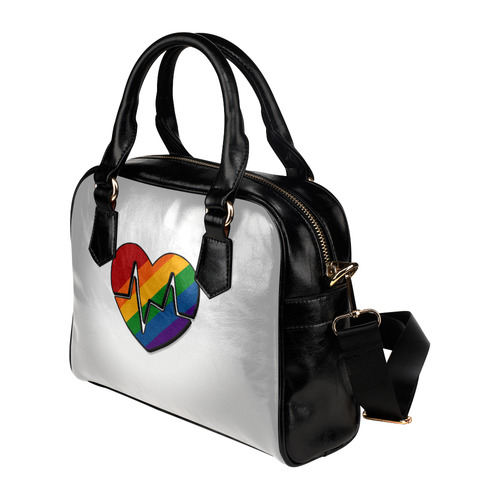 Rainbow Beating Heart Shoulder Handbag (Model 1634)