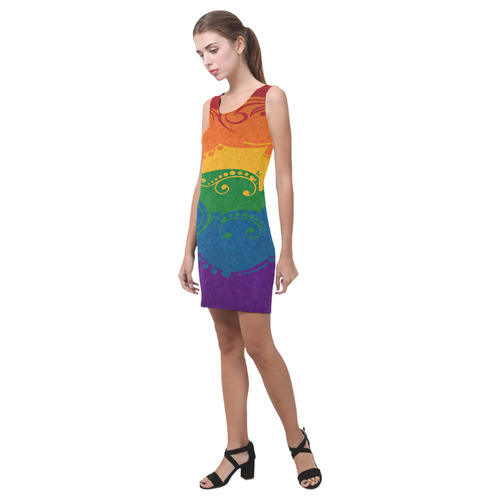Ornamental Rainbow Flag Medea Vest Dress (Model D06)