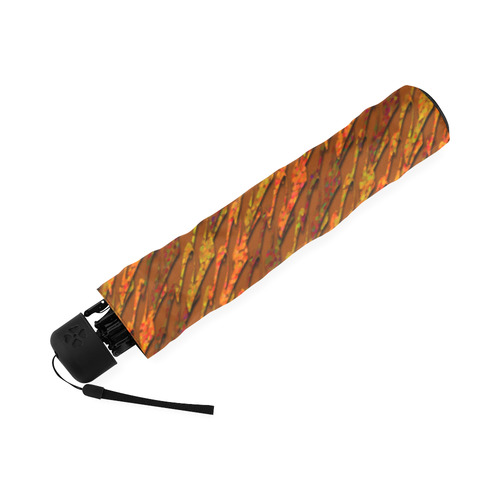 Abstract Strands of Fall Colors - Brown, Orange Foldable Umbrella (Model U01)