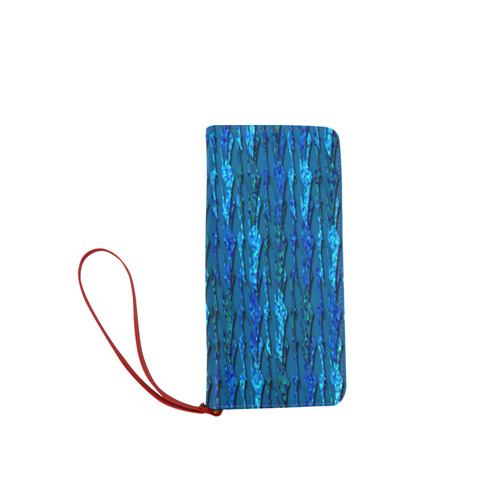 Abstract Scales of Blue Strands Women's Clutch Wallet (Model 1637)