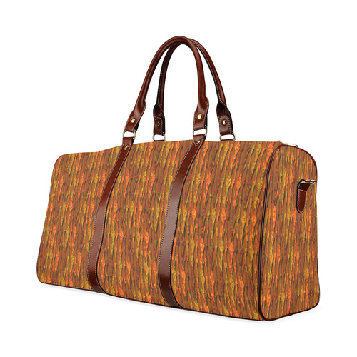 Abstract Strands of Fall Colors - Brown, Orange Waterproof Travel Bag/Large (Model 1639)