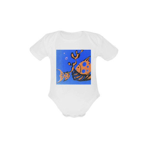 GOLDFISH Family Baby Powder Organic Short Sleeve One Piece (Model T28)