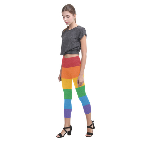 Rainbow Pride Flag Capri Legging (Model L02)