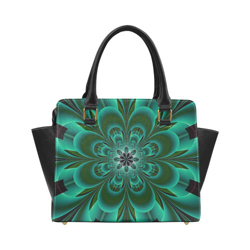 Emerald Green Mandala Flower Classic Shoulder Handbag (Model 1653)