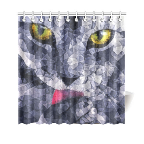 cat tongue Shower Curtain 69"x70"