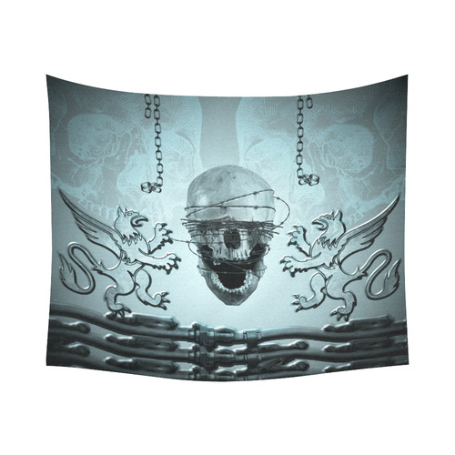 Scary skull with lion Cotton Linen Wall Tapestry 60"x 51"