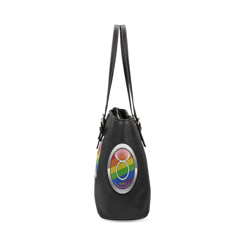 Taurus - LGBT Pride Rainbow Leather Tote Bag/Large (Model 1640)