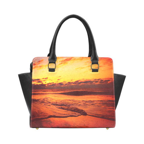 Stunning sunset on the beach 2 Rivet Shoulder Handbag (Model 1645)