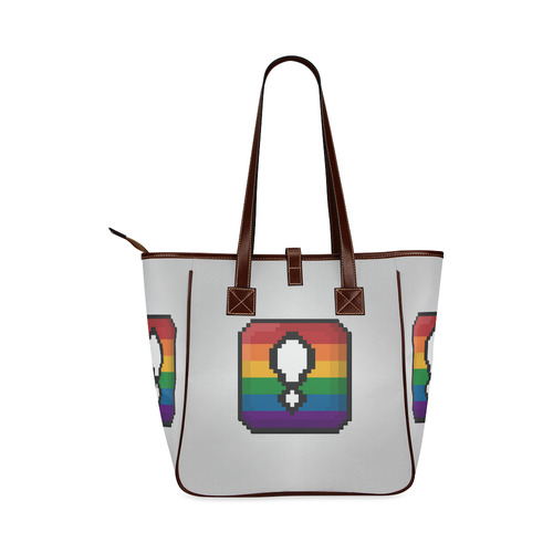 Pixel Rainbow Exclamation Point "!" Box Classic Tote Bag (Model 1644)