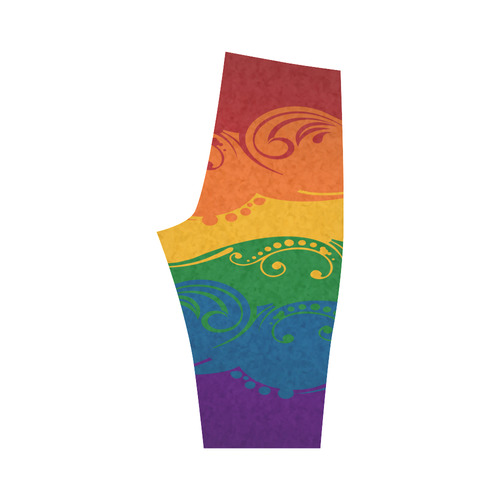 Ornamental Rainbow Flag Hestia Cropped Leggings (Model L03)
